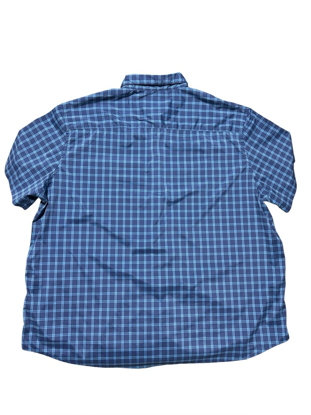 St. John's Bay Blue Plaid Short-Sleeve Button-Down Shirt 3XL - Picture 6 of 8